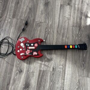 Guitar Hero Gibson SG Red Octane PS2 Red Wired Guitar Controller PSLGH Tested